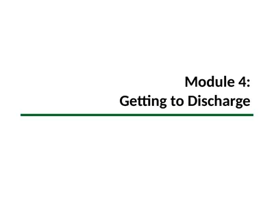 Module 4: Getting to Discharge Pro Bono Bankruptcy
