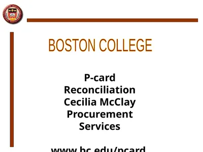 P-card Reconciliation Cecilia McClay Procurement