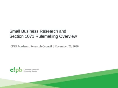 Small Business Research and Section 1071
