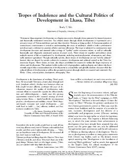 TropesofIndolenceandtheCulturalPoliticsofDevelopmentinLhasa,TibetEmily