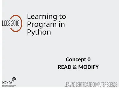 Learning to Program in Python Concept 0 READ &