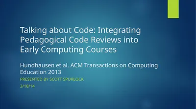 Talking about Code: Integrating Pedagogical Code