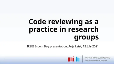 Code reviewing as a practice in research groups