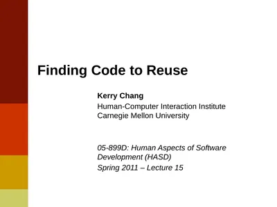 Finding Code to Reuse Kerry Chang Human-Computer