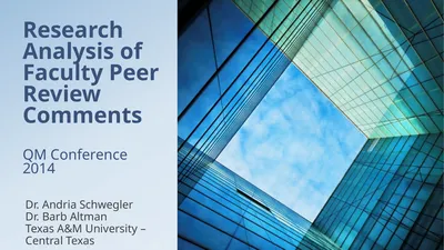 Research Analysis of Faculty Peer Review Comments
