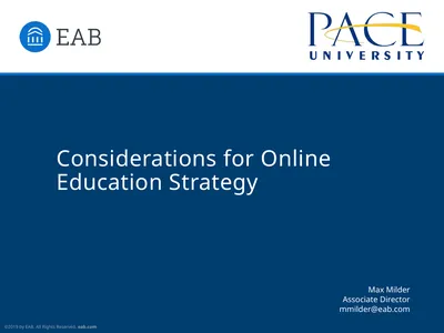 Considerations for Online Education Strategy Max