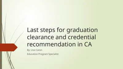 Last steps for graduation clearance and credential