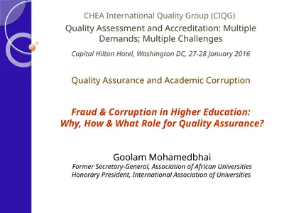 CHEA International Quality Group (CIQG) Quality