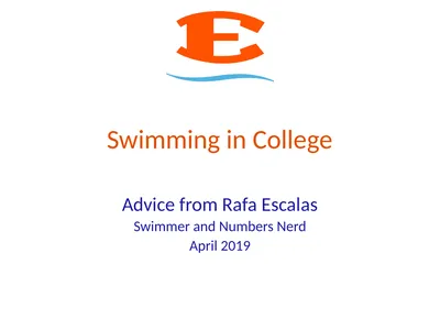 Swimming in College Advice from Rafa Escalas