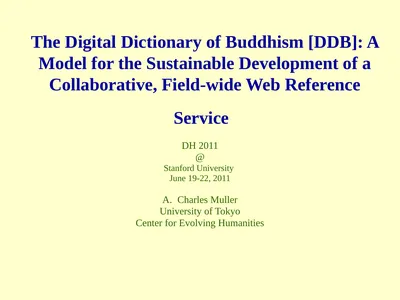 The Digital Dictionary of Buddhism [DDB]: A Model