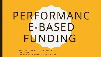 Performance-Based Funding Presentation to IAL