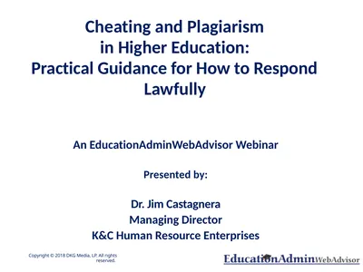 Cheating and Plagiarism in Higher Education: