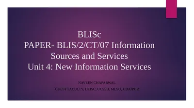 BLISc PAPER- BLIS/2/CT/07 Information Sources and