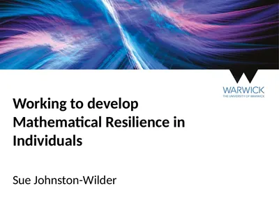 Working to develop Mathematical Resilience in