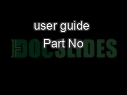 user guide Part No