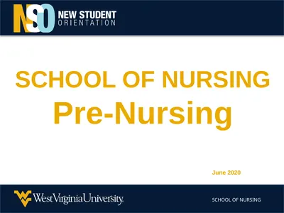 SCHOOL OF NURSING Pre-Nursing SCHOOL OF NURSING