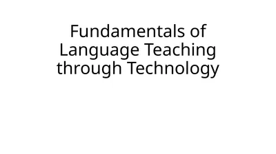 Fundamentals of Language Teaching through