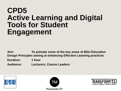 CPD5 Active Learning and Digital Tools for Student