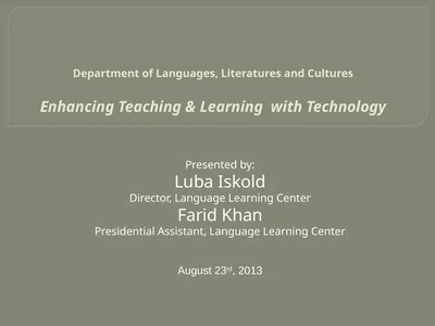 Department of Languages, Literatures and Cultures