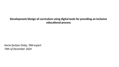 Development/design of curriculum using digital