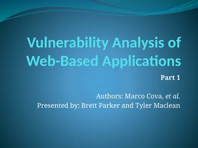 Vulnerability Analysis of Web-Based Applications