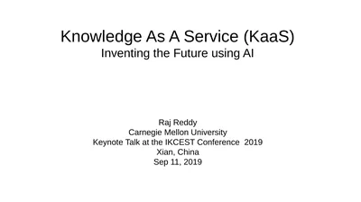Knowledge As A Service (KaaS) Inventing the Future