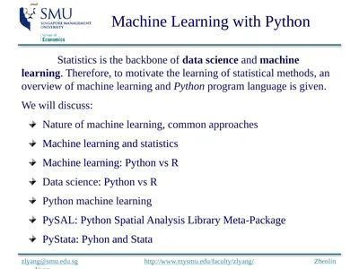 Machine Learning with Python zlyang@smu.edu.sg