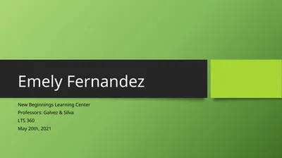 Emely Fernandez New Beginnings Learning Center