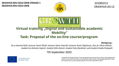 Virtual training „Digital and sustainable academic