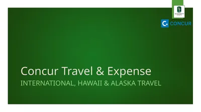 Concur Travel & Expense International, Hawaii &