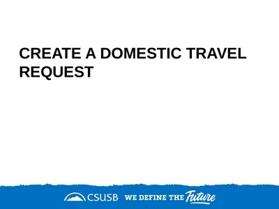 Create a domestic travel request On the single