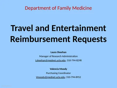 Travel and Entertainment Reimbursement Requests