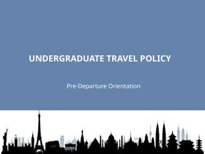 UNDERGRADUATE TRAVEL POLICY Pre-Departure