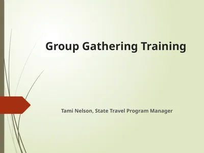 Group Gathering Training Tami Nelson, State Travel