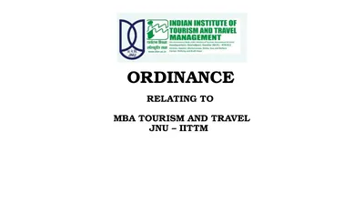 ORDINANCE RELATING TO MBA Tourism and Travel JNU –