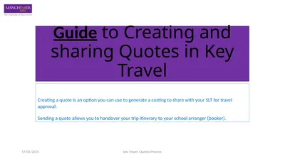 Guide to Creating and sharing Quotes in Key Travel