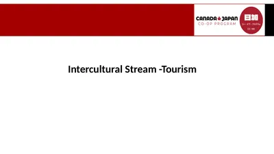 Intercultural Stream -Tourism What is Tourism?