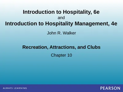 Recreation, Attractions, and Clubs Chapter 10 John