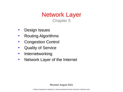 Network Layer Chapter 5 CN5E by Tanenbaum &