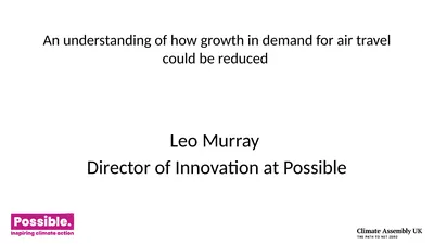 An understanding of how growth in demand for air