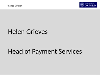 Helen Grieves Head of Payment Services Expense