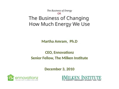 The Business of Energy OR The Business of Changing
