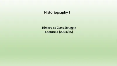 History as Class Struggle Lecture 4 (2024/25)