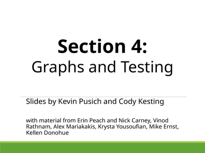 Slides by Kevin Pusich and Cody Kesting with