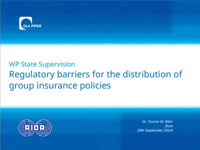 WP State Supervision Regulatory barriers for the