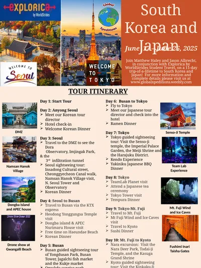 South Korea and Japan TOUR ITINERARY Day 1: Start