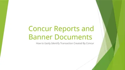Concur Reports and Banner Documents How to Easily