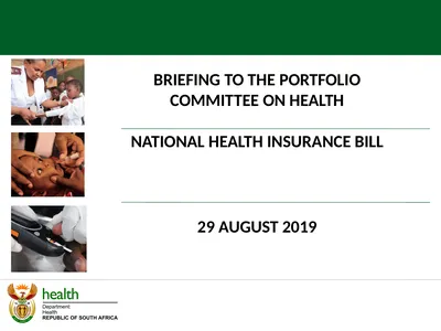 BRIEFING TO THE PORTFOLIO COMMITTEE ON HEALTH