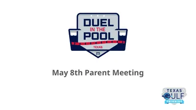 May 8th Parent Meeting Meeting Agenda Reminders: