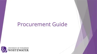 Procurement Guide State Purchasing Authority UW
